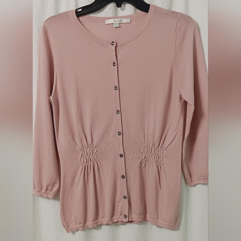Boden Womens Pink Cardigan Soft Wood , Light Weight. Size 6